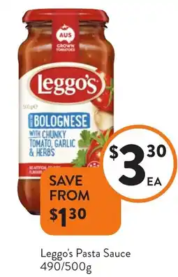 Foodworks Leggo's Pasta Sauce offer