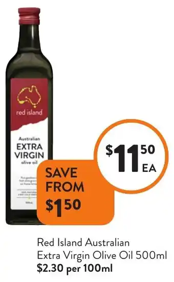 Foodworks Red Island Australian Extra Virgin Olive Oil offer