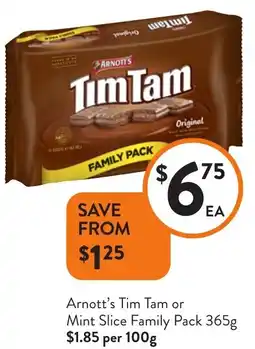 Foodworks Arnott's Tim Tam or Mint Slice Family Pack offer