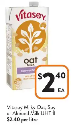 Foodworks Vitasoy Milky Oat, Soy or Almond Milk UHT offer