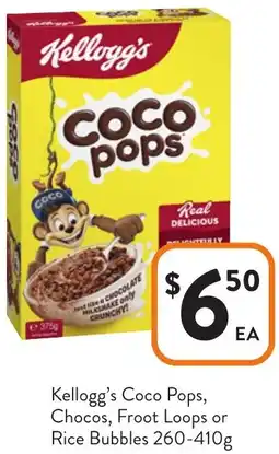 Foodworks Kellogg's Coco Pops, Chocos, Froot Loops or Rice Bubbles offer