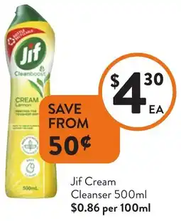 Foodworks Jif Cream Cleanser offer