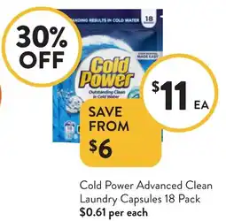 Foodworks Cold Power Advanced Clean Laundry Capsules offer
