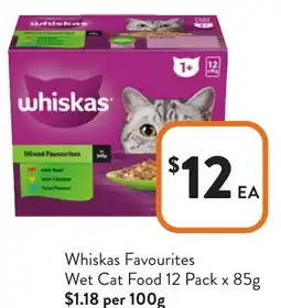 Foodworks Whiskas Favourites Wet Cat Food offer