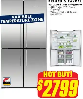 The Good Guys Fisher & paykel quad door refrigerator offer