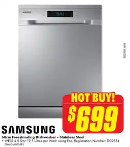 The Good Guys Samsung Freestanding Dishwasher - Stainless Steel offer