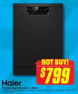 The Good Guys Haier Freestanding Dishwasher - Black offer