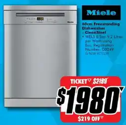 The Good Guys Miele Freestanding Dishwasher CleanSteel offer