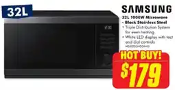 The Good Guys Samsung 32L 1000W Microwave - Black Stainless Steel offer