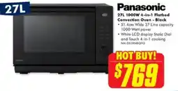 The Good Guys Panasonic 27L 1000W 4-in-1 Flatbed Convection Oven - Black offer