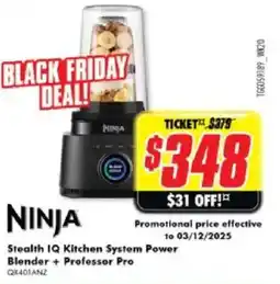 The Good Guys Ninja Stealth IQ Kitchen System Power Blender + Professor Pro offer