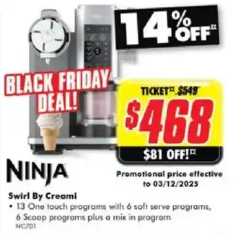 The Good Guys Ninja Swirl By Creami offer