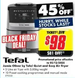 The Good Guys Tefal Jamie Oliver by Tefal Quiet and Easy Air Fryer offer