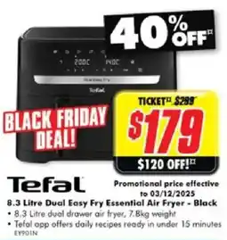 The Good Guys Tefal Dual Easy Fry Essential Air Fryer - Black offer