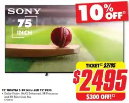 The Good Guys 75" BRAVIA 5 4K Mini-LED TV 2025 offer