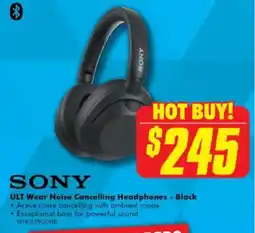The Good Guys SONY ULT Wear Noise Cancelling Headphones - Black offer