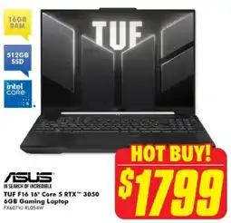 The Good Guys Asus TUF F16 16" Core 5 RTX™ 3050 6GB Gaming Laptop offer