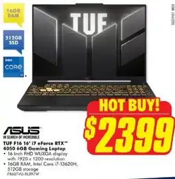 The Good Guys Asus TUF F16 16" i7 eForce RTX™ 4050 6GB Gaming Laptop offer