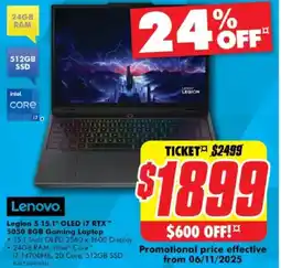 The Good Guys Lenovo Legion 5 15.1" OLED 17 RTX 5050 8GB Gaming Laptop offer
