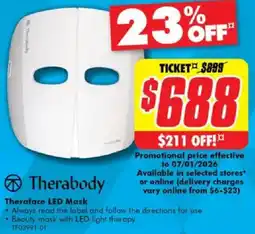 The Good Guys Therabody Theraface LED Mask offer