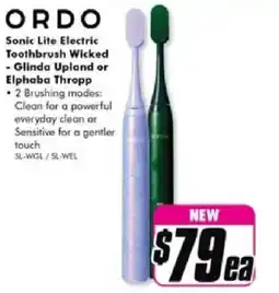 The Good Guys ORDO Sonic Lite Electric Toothbrush Wicked - Glinda Upland or Elphaba Thropp offer