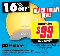 The Good Guys Pixbee Alarm Clock Smart Wake Up Light offer