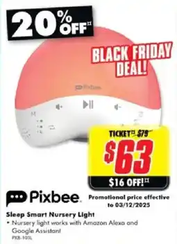The Good Guys Pixbee Sleep Smart Nursery Light offer