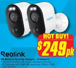 The Good Guys Reolink 2K Battery Security Camera - 2 Camera offer