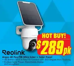The Good Guys Reolink Argus 4K Pan/Tilt Ultra Solar + Solar Panel offer