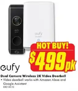 The Good Guys Eufy Dual Camera Wireless 2K Video Doorbell offer