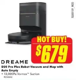 The Good Guys Dreame D20 Pro Plus Robot Vacuum and Mop with Auto Empty offer