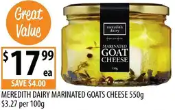 Supabarn Meredith dairy marinated goats cheese offer