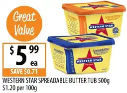 Supabarn Western star spreadable butter tub offer