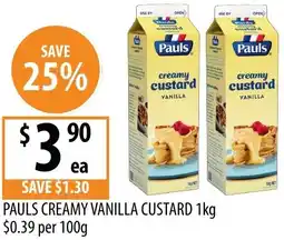 Supabarn Pauls creamy vanilla custard offer