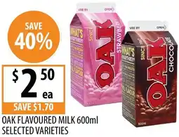 Supabarn Oak flavoured milk offer