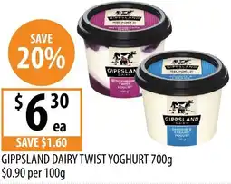 Supabarn Gippsland dairy twist yoghurt offer