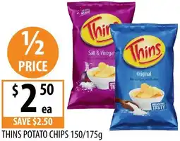 Supabarn Thins potato chips offer
