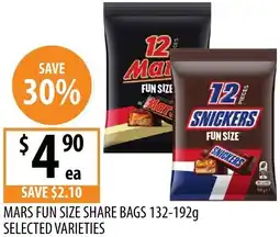 Supabarn Mars fun size share bags offer