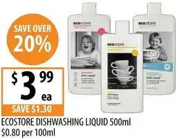 Supabarn Ecostore dishwashing liquid offer