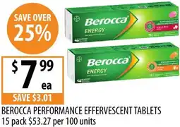 Supabarn Berocca performance effervescent tablets offer