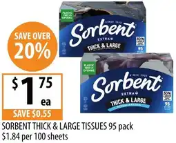 Supabarn Sorbent thick & large tissues offer