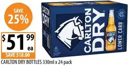 Supabarn Carlton dry bottles offer