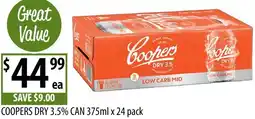 Supabarn Coopers dry 3.5% can offer