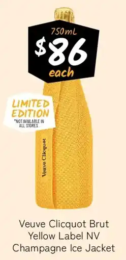 Cellarbrations Veuve clicquot brut yellow label nv champagne ice jacket offer