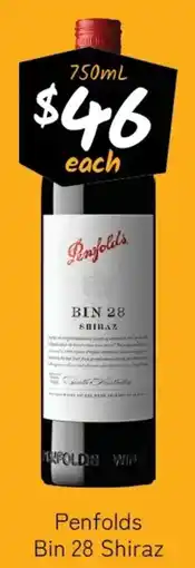 Cellarbrations Penfolds Bin 28 Shiraz offer