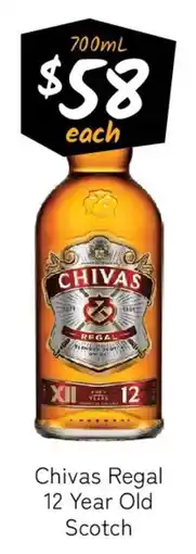 Cellarbrations Chivas Regal 12 Year Old Scotch offer