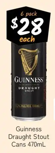 Cellarbrations Guinness Draught Stout Cans offer