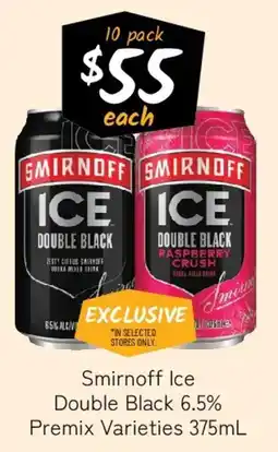 Cellarbrations Smirnoff Ice Double Black 6.5% Premix Varieties offer