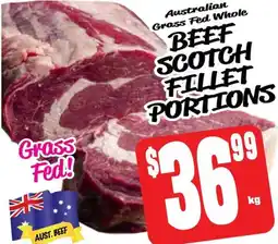 Farmer Jack's Australian beef scotch fillet portions offer