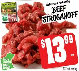 Farmer Jack's Wa grass fed beef stroganoff offer